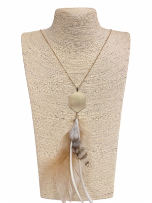 12-5791 FEATHER LONG NECKLACE SET