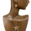 12-6898   HAMMERED MATTE  STAR  SET NECKLACE