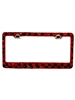 1200B CHUNKY BLACK/RED STONE CAR LICENSE PLATE FRAME