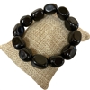 1202BK LARGE BLACK  SEMI-PRECIOUS STONE BRACELET