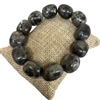 1204DG LARGE DARK GRAY  SEMI-PRECIOUS STONE BRACELET