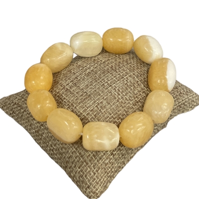 1206YL  LARGE YELLOW  SEMI-PRECIOUS STONE BRACELET