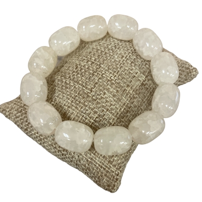 1209W LARGE  WHITE  MULTI SEMI-PRECIOUS STONE BRACELET