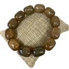 1214LB LARGE LIGHT BROWN  MULTI SEMI-PRECIOUS STONE BRACELET