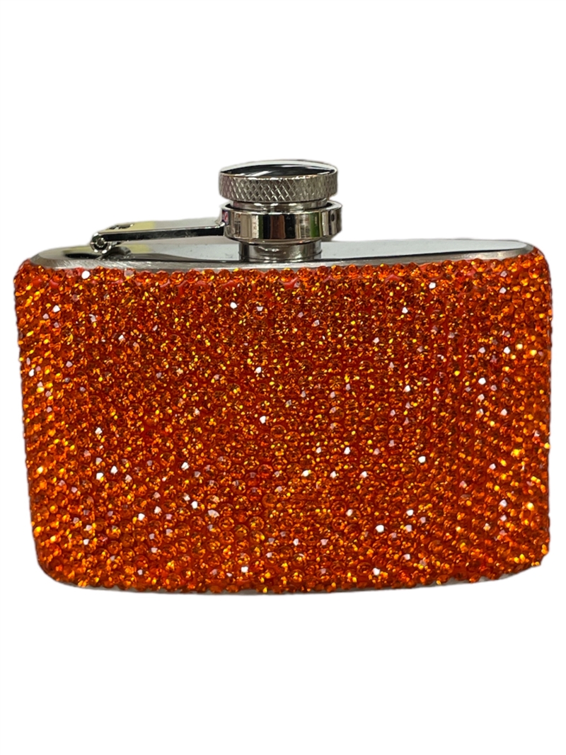 1295OR  ORANGE RHINESTONE LIQUID CONTAINER