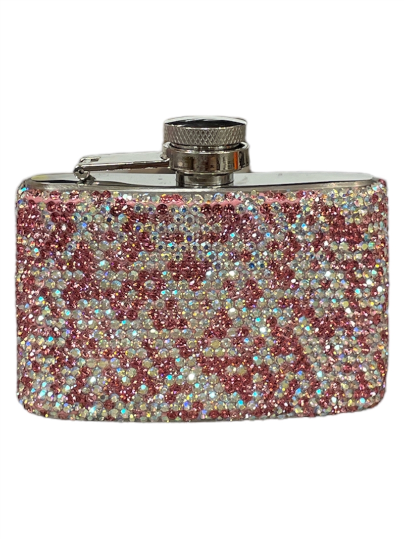 1295PK PINK RHINESTONE  LIQUID CONTAINER