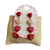 13-00P   PINK RED HEART EARRINGS