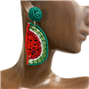 13-2310  WATERMELON  SEED BEAD POST EARRINGS