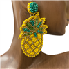 13-2315  PINEAPPLE SEED BEAD EARRINGS