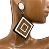 13-2362     TWO TONE ACRYLIC SQUARE  EARRINGS