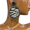 13-2849   CIRCLE ZEBRA SEED BEAD EARRINGS