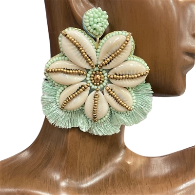 13-2938 FLOWER SHELL LARGE EARRINGS