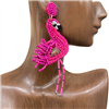 13-3063 FLAMINGO SEED BEAD EARRINGS