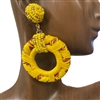 13-3115YL YELLOW SEED BEAD POST EARRINGS