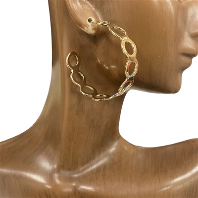 13-3134 LINKED CIRCLES HOOP EARRINGS