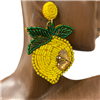 13-4086 YELLOW  LEMON SEED BEAD EARRINGS