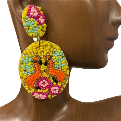 13-4094 MULTI COLOR  SEED BEAD EARRINGS