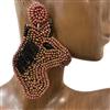 13-4105 BROWN HORSE SEED BEAD EARRINGS