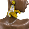 13-4138 BANANA  SEQUINS & SEED BEAD EARRINGS