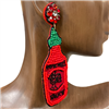 13-4206 HOT CHILI SAUCE SEED BEAD EARRINGS