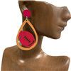 13-4252 FOOTBALL WOODEN EARRINGS