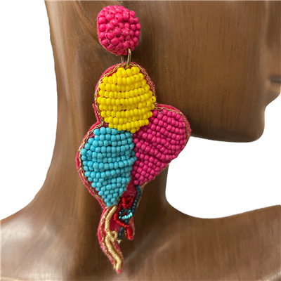 13-4281 BALLOONS SEED BEAD EARRINGS