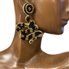 13-4726 BLACK GOLD SNAKE SEED BEAD POST EARRINGS