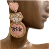 13-4906 PINK BRIDE  SEED BEAD EARRINGS