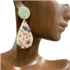 13-5032  LEAF TEARDROP CLAY EARRINGS