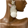 13-5153 WHITE BUNNY SEED BEAD EARRINGS