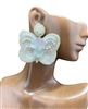 13-5218 WHITE BUTTERFLY SEED BEAD POST EARRINGS