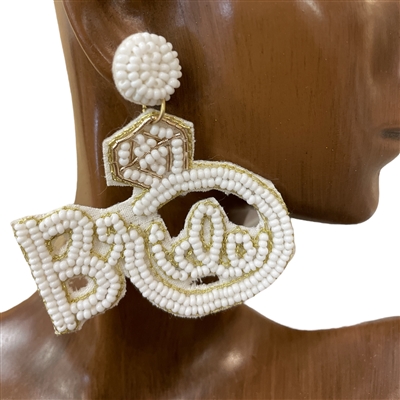 13 5237 BRIDE SEED BEAD EARRINGS