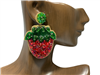 13-5252 RD STRAWBEWRRY SEED BEAD EARRINGS