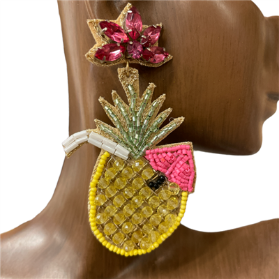 13-5315 PIÃ‘A COLADA SEED BEAD EARRINGS