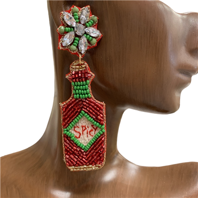 13-5320 SPICY SAUCE  SEED BEAD EARRINGS