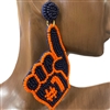 13-5343 NAVY & ORANGE #1 SEED BEAD EARRINGS