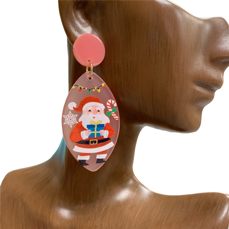 13-5542 SANTA   ACRYLIC EARRINGS