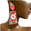 13-5543  SANTA   ACRYLIC EARRINGS