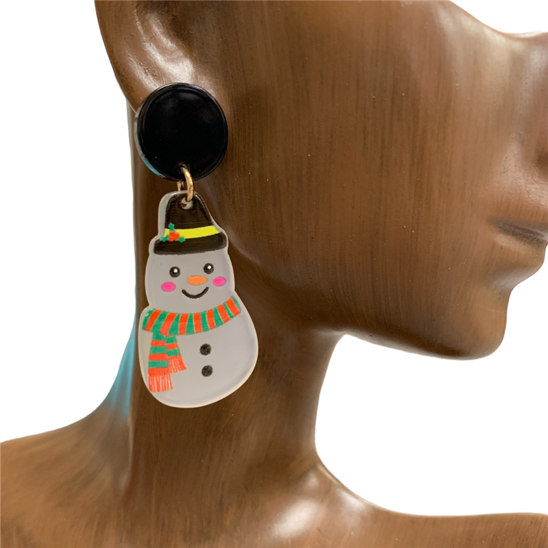 13-5546  SNOWMAN ACRYLIC  EARRINGS