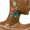 13-5557 CHRISTMAS TREE GREEN ACRYLIC EARRINGS