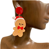 13-5561 CHRISTMAS GINGER BREAD   ACRYLIC  EARRINGS