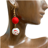 13-5619 CHRISTMAS SANTA   WOODEN EARRINGS