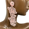 13-570 PINK MAMA  SEED BEAD EARRINGS