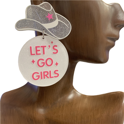 13-5829 LET`S  GO GIRLS ACRYLIC  EARRINGS