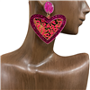 13-5926 ACRYLIC PINK HEAR EARRINGS