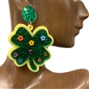 13-5943 MULTI COLOR  FOUR LEAF ACRYLIC EARRINGS