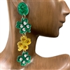 13-5948 FOUR LEAF ACRYLIC EARRINGS