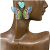 13-5968 BLUE HEART & BUTTERFLY ACRYLIC EARRINGS