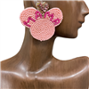 13-5997 PINK MAMA SEED BEAD EARRINGS