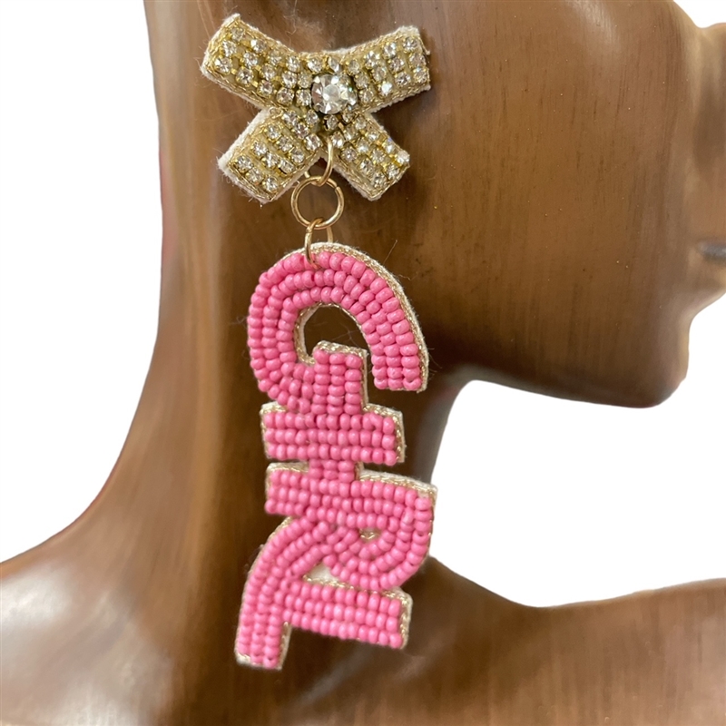 13-6067-2 GIRL SEED BEAD EARRINGS